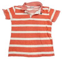 Červeno-biele pruhované polo tričko