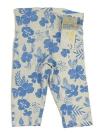 Smetanové květované capri legíny s listy Primark