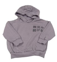 Levandulová oversize mikina so znakmi a kapucňou zn. Next