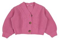 Růžový propínací oversize svetr M&S