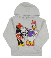 Světlešedá melírovaná mikina s Minnie s Daisy a kapucí Primark