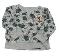 Sivá melírovaná mikina s brouky H&M