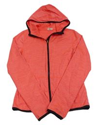 Neónově oranžová melírovaná športová prepínaci mikina s kapucňou H&M