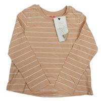 Nové - Meruňkovo-bílé pruhované triko V by Very