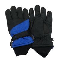 Černo-modré šusťákové zimní prstové rukavice Tu
