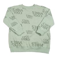 Svetlozelená mikina s nápismi