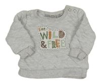 Svetlosivá melírovaná prešívaná mikina s nápisom Pocopiano