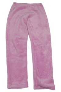 Ružové chlpaté pyžamové nohavice
