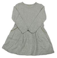 Svetlosivé melírované rebrované teplákové šaty H&M