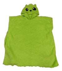 Limetkové chlupaté pončo s kapucí s čumákem