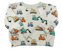 Nové - Svetlosivá mikina so stavebními stroji Primark