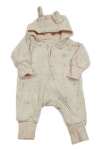 Pudrová květovaná sametová kombinéza s kapucí H&M