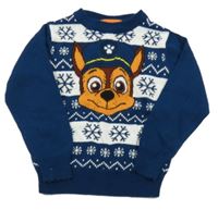 Petrolejovo-biely vzorovaný sveter s Chasem Nickelodeon