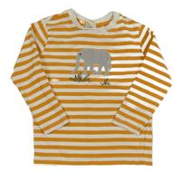 Smetanovo-medové pruhované triko se slonem Alana