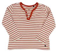 Bílo-červené pruhované triko s kapsou a knoflíky Marc O'Polo