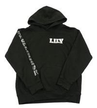 Černá mikina s nápisem a kapucí