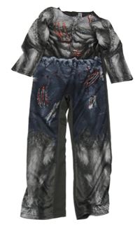 Kostým - Tmavošedo-šedý overal - vlkodlak