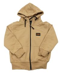 Hnedá prepínaci mikina s nášivkou a kapucí Hugo Boss