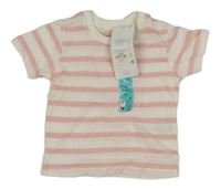 Nové - Bílo-růžové pruhované tričko Primark