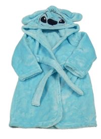 Svetlomodrý chlpatý župan s kapucí - Stitch George