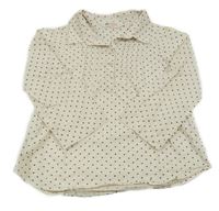 Smetanová puntíkatá polo halenka H&M