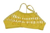 Žlto-biela plavková lambáda s pruhmi a volánikmi Kiki&Koko