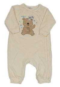 Nové - Smetanový sametový overal s medvědem Orsolino