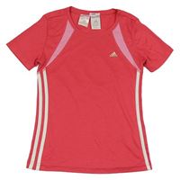 Fuchsiové sportovní funkční tričko s logem Adidas