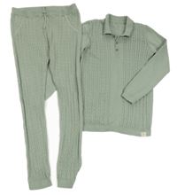 2set - Světlezelený polo svetr + pletené tepláky George
