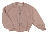 Starorůžová propínací mikina s nápisem Primark