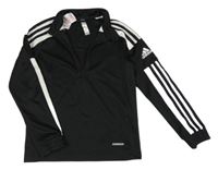 Černá sportovní funkční mikina s logem Adidas