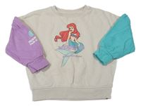 Béžovo-modrozeleno-lila oversize mikina s Ariel M&S