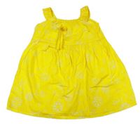 Žlté ľahké kvetované šaty