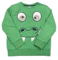 Zelená mikina s očima - krokodíl C&A