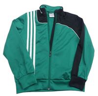 Zeleno-čierna športová funkčná prepínaci mikina s logom Adidas
