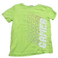 Zelené tričko s nápismi H&M