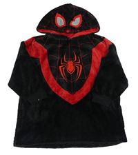 Čierno-červená plyšová oversize mikina s kapucí - Spiderman Primark