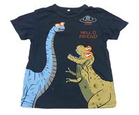 Tmavomodré tričko s dinosaurami