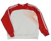 Bílo-červená sportovní mikina s logem Adidas