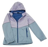 Lila-šedá softshellová bunda s kapucí 