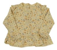 Smetanová květovaná tunika s volánky Next