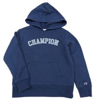 Tmavomodrá mikina s logem a kapucí Champion