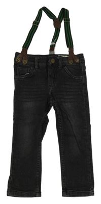 Čierne skinny rifle s trakami Lupilu