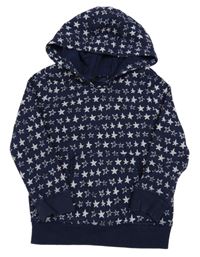 Tmavomodrá vzorovaná mikina s hviezdičkami a kapucňou George