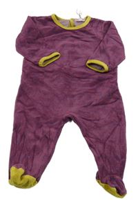 Červeno-modrý prúžkovaný zamatový overal