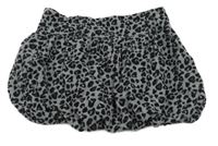 Sivo-čierna leopardí balónová sukňa Topolino