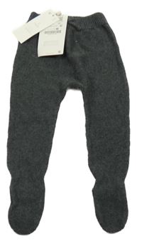 Nové - tmavošedé pletené polodupky zara