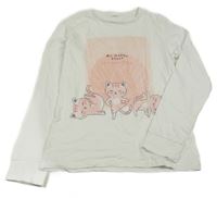 Bílé pyžamové triko s kočkami C&A