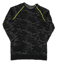 Černo-šedé vzorované thermo triko Crivit