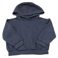 Tmavomodrá mikina s logem a kapucí Adidas